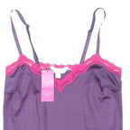 M&S Womens Purple & Pink Camisole Vest S Polyester Blend Adjustable Straps