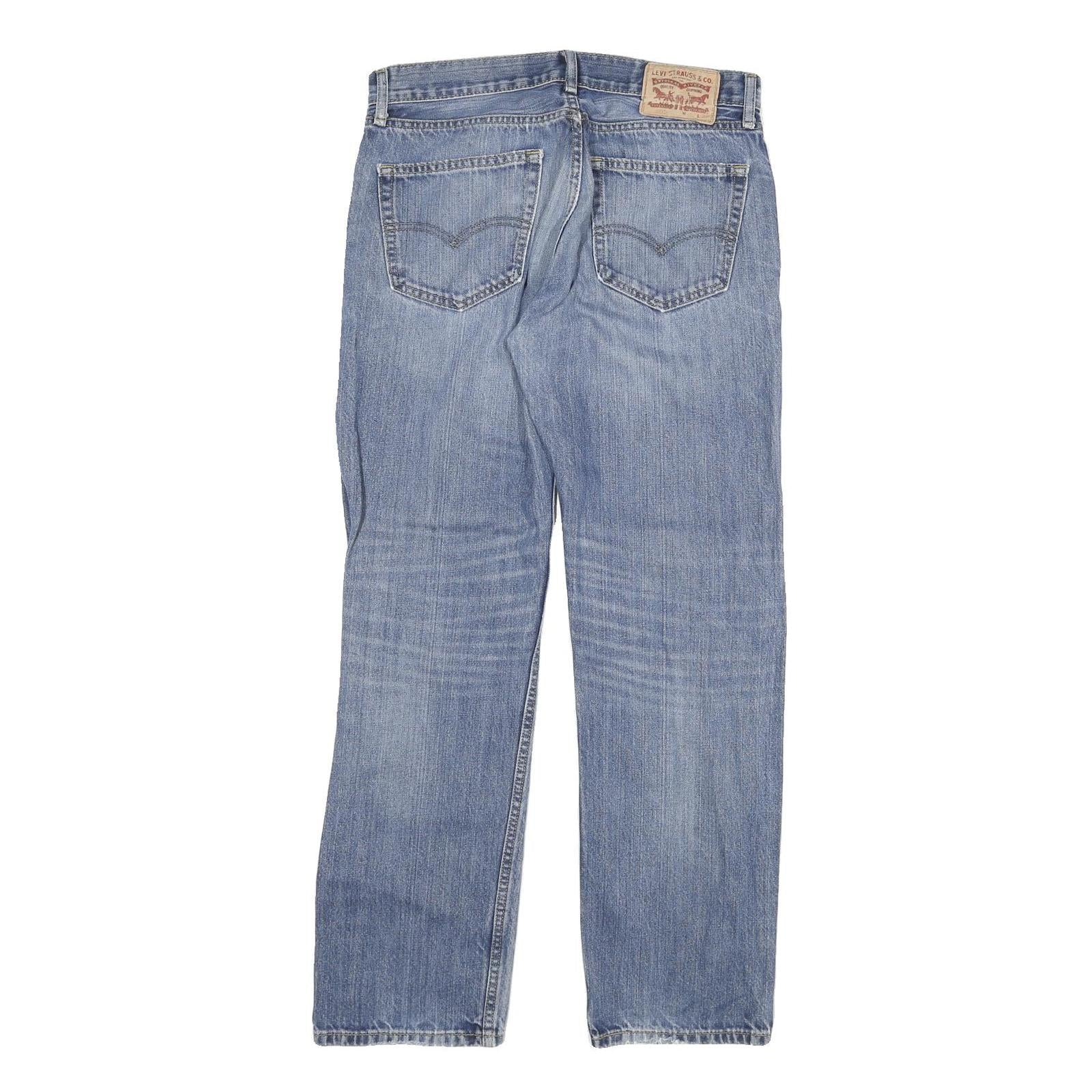 LEVI'S 505 Mens Jeans Blue Regular Straight Denim Light W32 L32 Cotton Blend Zip