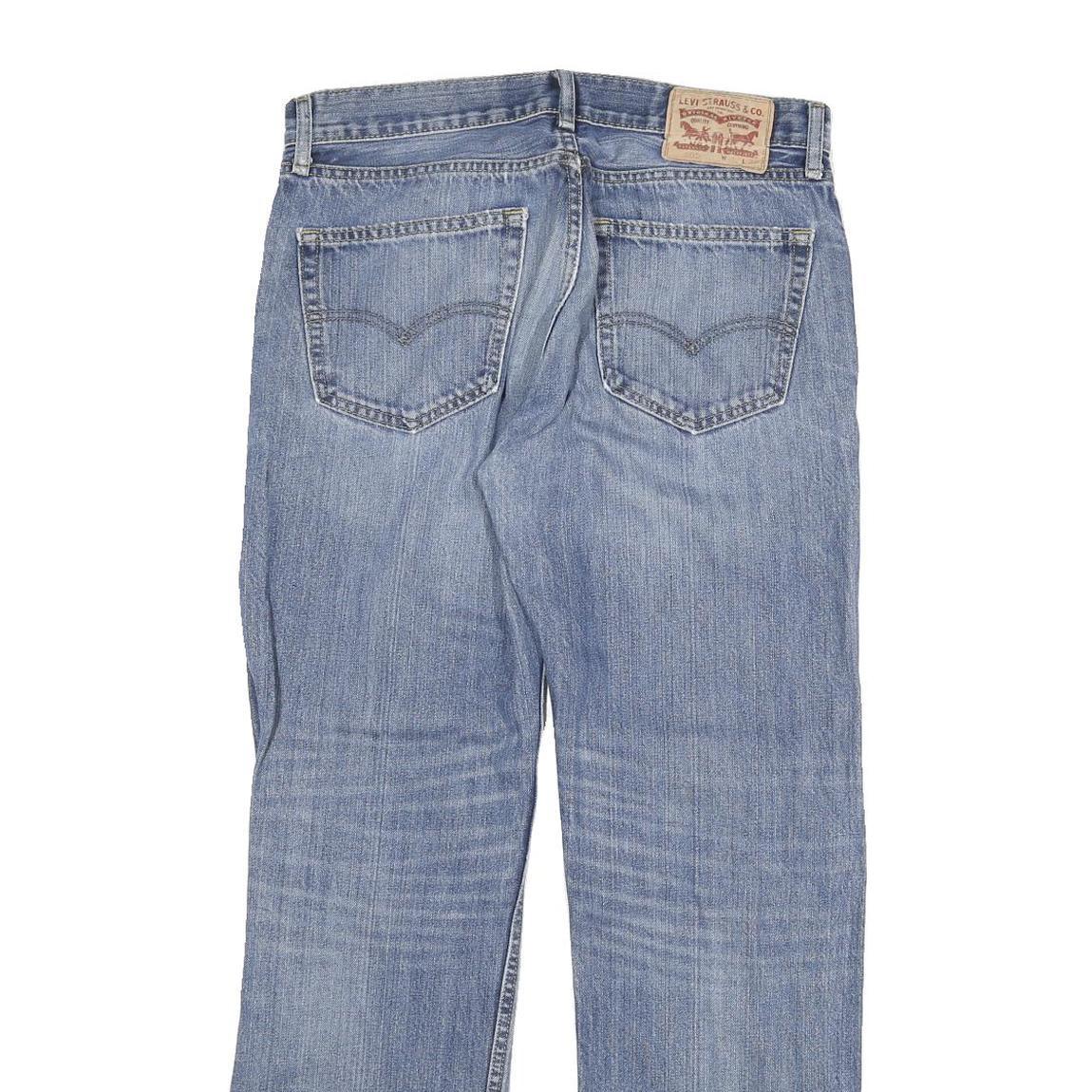 LEVI'S 505 Mens Jeans Blue Regular Straight Denim Light W32 L32 Cotton Blend Zip