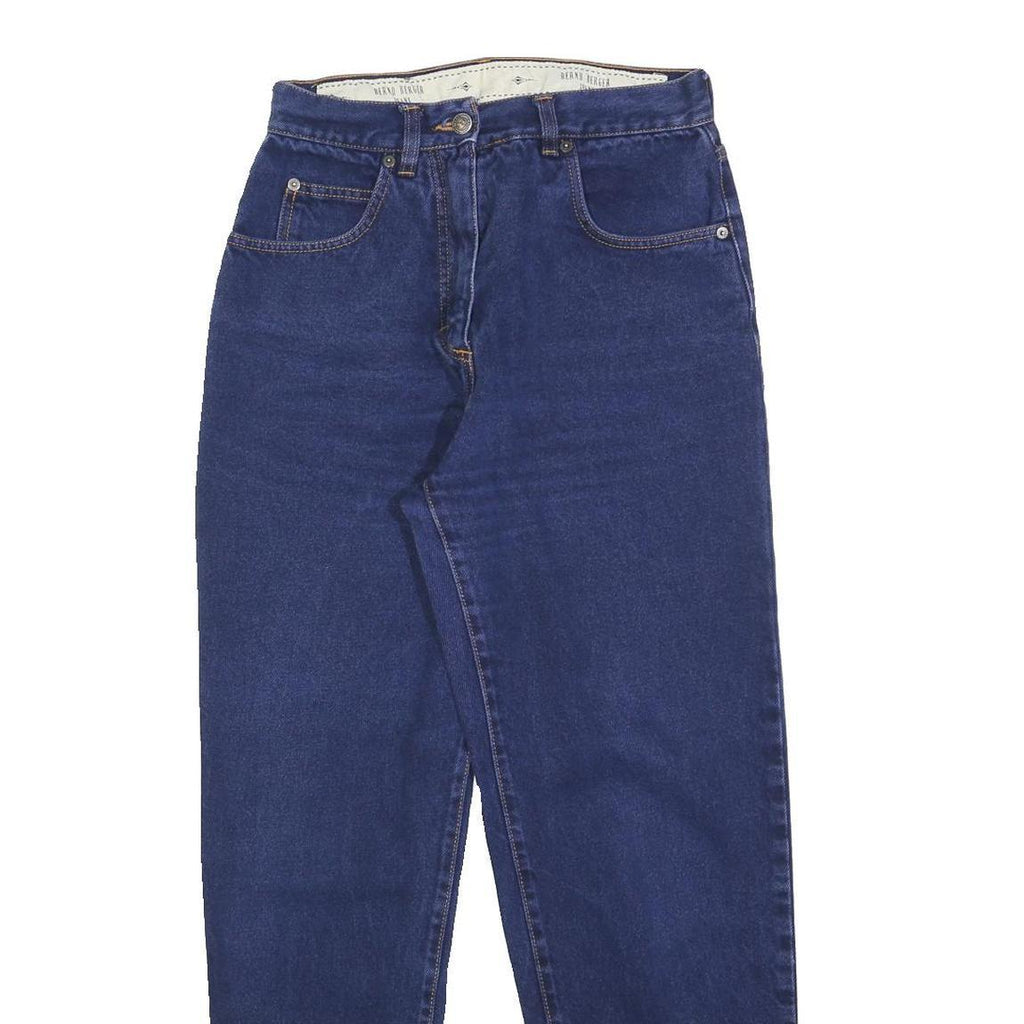 BERNT BERGER Womens Blue Regular Fit Straight Denim Raw W28 L30 Classic Jeans