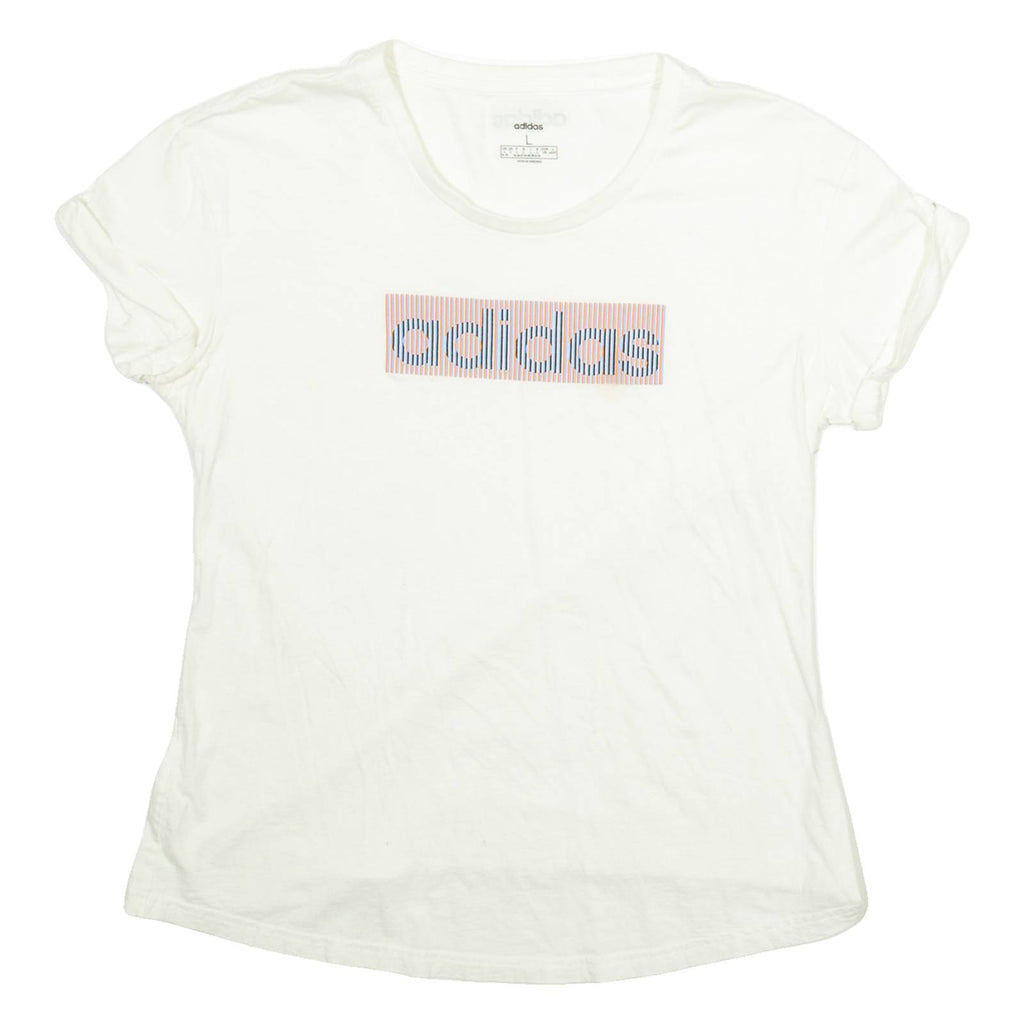 ADIDAS Womens T-Shirt White L