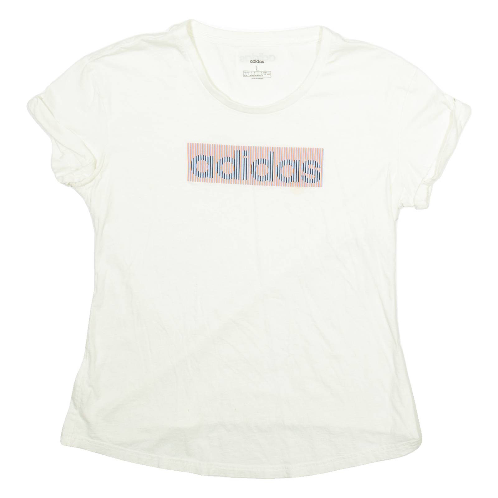 ADIDAS Womens T-Shirt White L