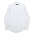 POLO RALPH LAUREN Mens Blue & White Striped Shirt S Cotton Button-Down Long