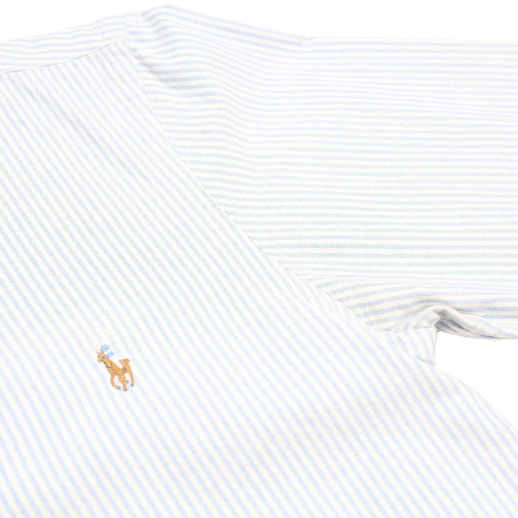 POLO RALPH LAUREN Mens Blue & White Striped Shirt S Cotton Button-Down Long