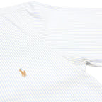 POLO RALPH LAUREN Mens Blue & White Striped Shirt S Cotton Button-Down Long
