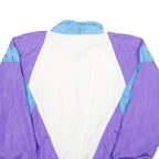 CASUAL ISLE Womens Purple & Blue White Nylon Zip Jacket L Retro Track Shell