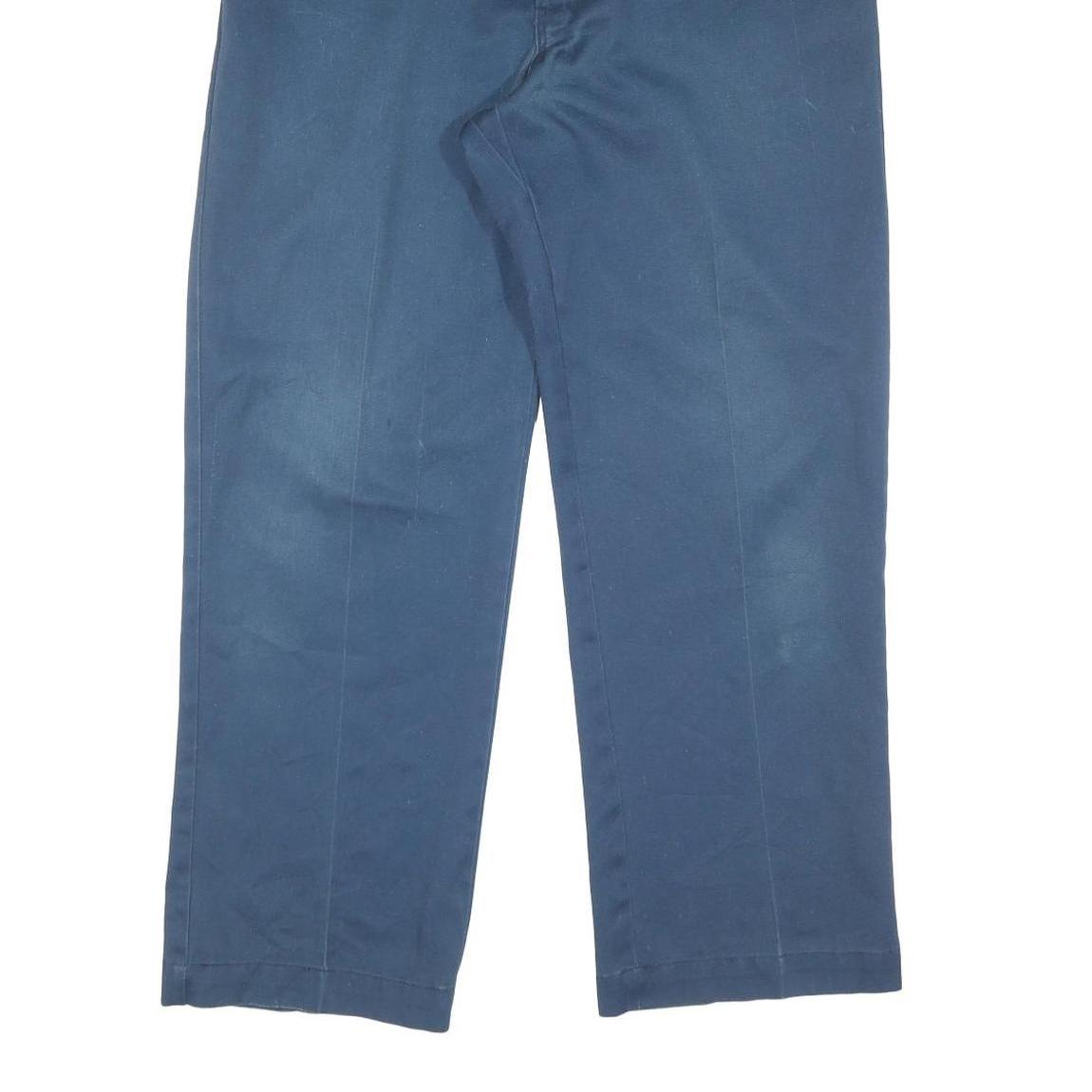 DICKIES Mens Cotton Blend Blue Regular Fit Straight Leg Trousers W34 L28