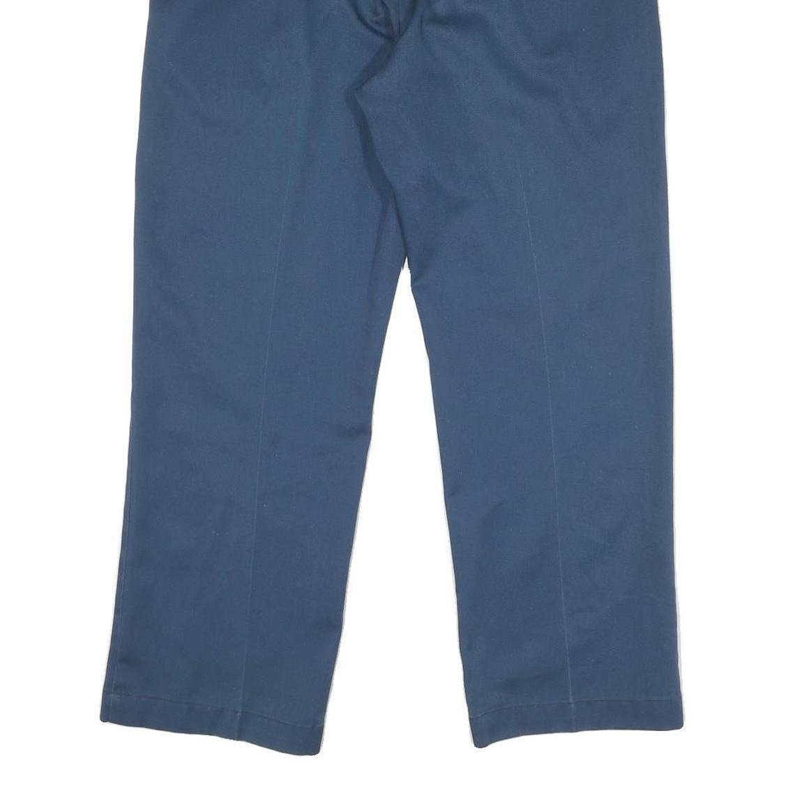 DICKIES Mens Cotton Blend Blue Regular Fit Straight Leg Trousers W34 L28