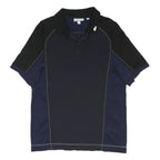 LACOSTE Mens Black & Navy Cotton Blend Short Sleeve Polo Shirt M Sport Casual