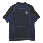 LACOSTE Mens Black & Navy Cotton Blend Short Sleeve Polo Shirt M Sport Casual