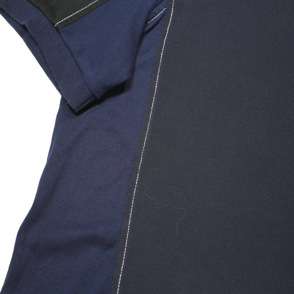 LACOSTE Mens Black & Navy Cotton Blend Short Sleeve Polo Shirt M Sport Casual