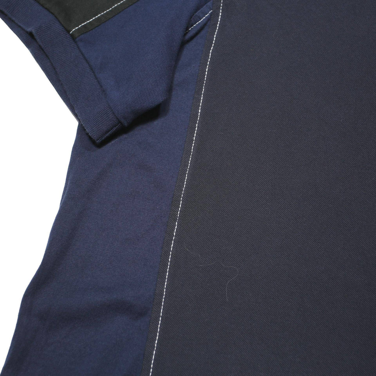 LACOSTE Mens Black & Navy Cotton Blend Short Sleeve Polo Shirt M Sport Casual