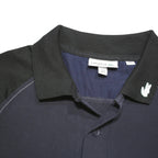 LACOSTE Mens Black & Navy Cotton Blend Short Sleeve Polo Shirt M Sport Casual