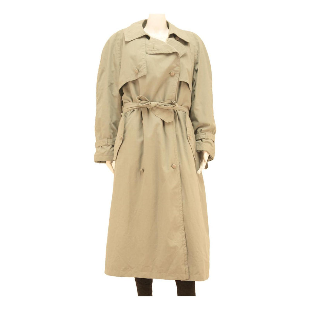 Womens Beige Cotton Blend Long Sleeve Button Jacket UK 18 Casual Classic Trench
