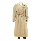 Womens Beige Cotton Blend Long Sleeve Button Jacket UK 18 Casual Classic Trench