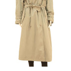 Womens Beige Cotton Blend Long Sleeve Button Jacket UK 18 Casual Classic Trench