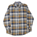 LEE Mens Blue & Beige Checked Shirt L Cotton Blend Casual Buttoned Pocket