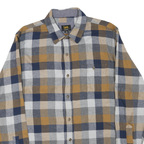 LEE Mens Blue & Beige Checked Shirt L Cotton Blend Casual Buttoned Pocket