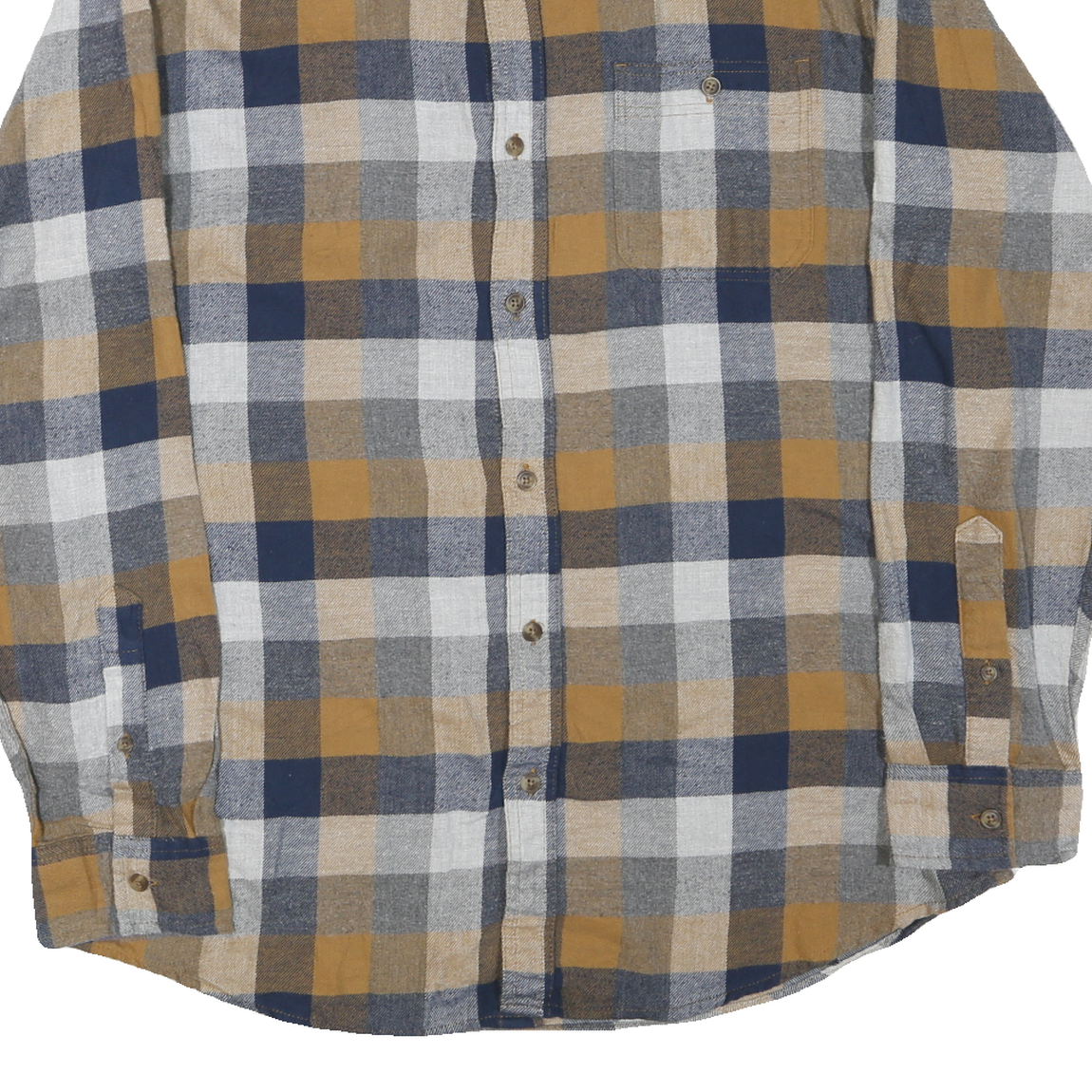 LEE Mens Blue & Beige Checked Shirt L Cotton Blend Casual Buttoned Pocket