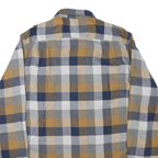 LEE Mens Blue & Beige Checked Shirt L Cotton Blend Casual Buttoned Pocket