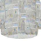 JUPITER Mens Grey Green & Blue Patterned Cotton Blend Shirt XL Casual Long