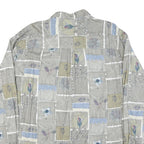 JUPITER Mens Grey Green & Blue Patterned Cotton Blend Shirt XL Casual Long
