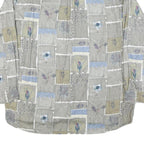 JUPITER Mens Grey Green & Blue Patterned Cotton Blend Shirt XL Casual Long