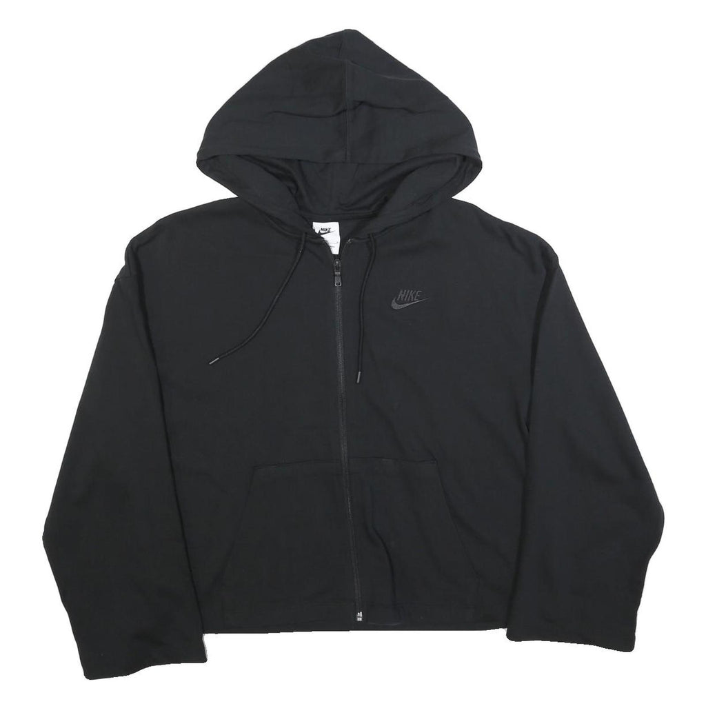 NIKE Womens Black Hoodie M Zip Up Casual Sports Sweatshirt