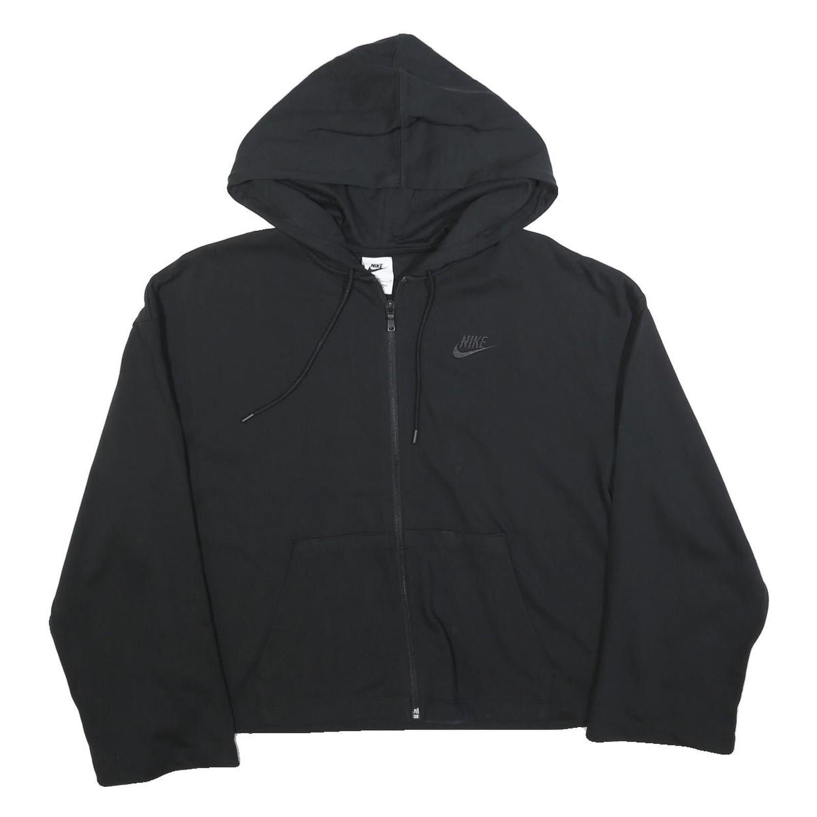 NIKE Womens Black Hoodie M Zip Up Casual Sports Sweatshirt