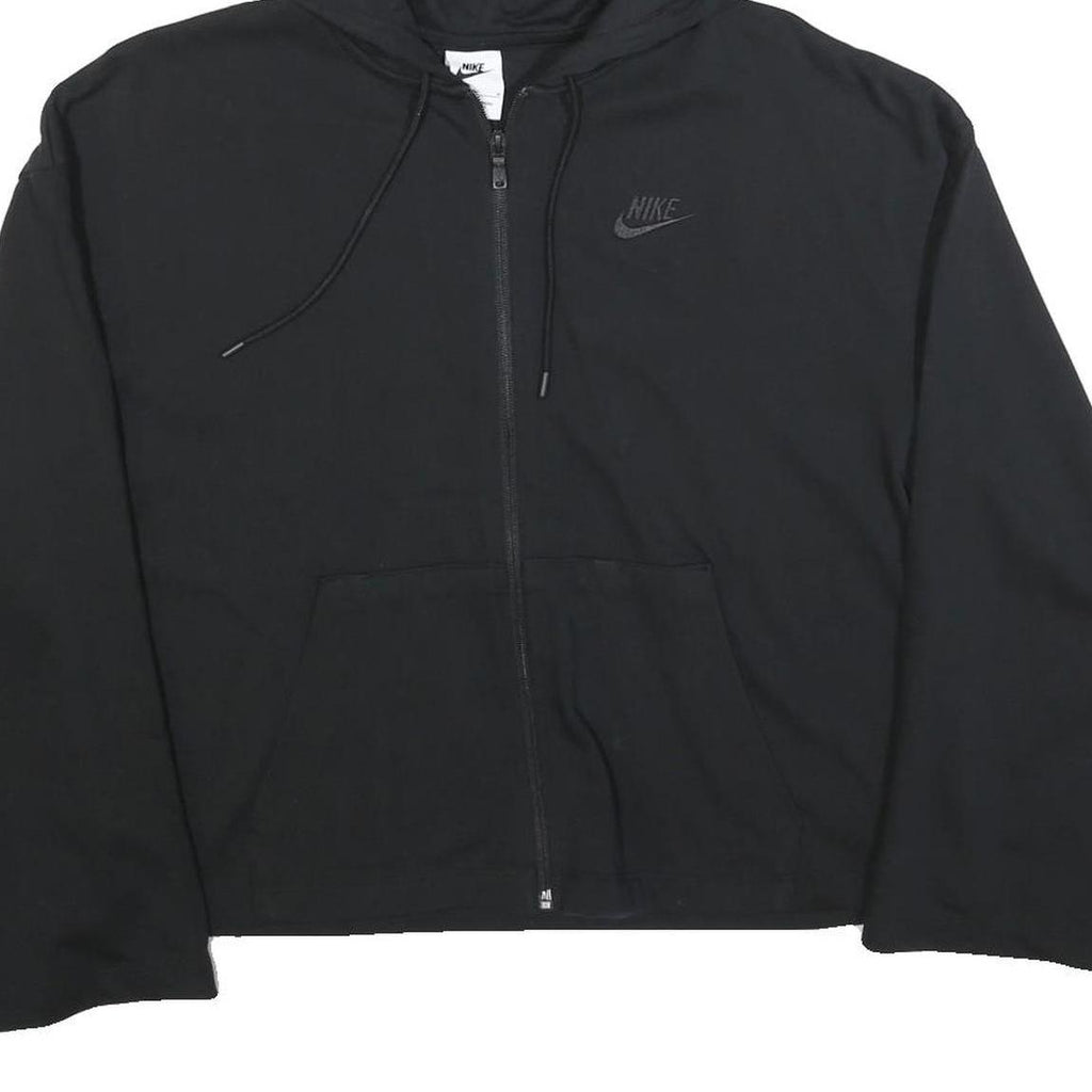 NIKE Womens Black Hoodie M Zip Up Casual Sports Sweatshirt
