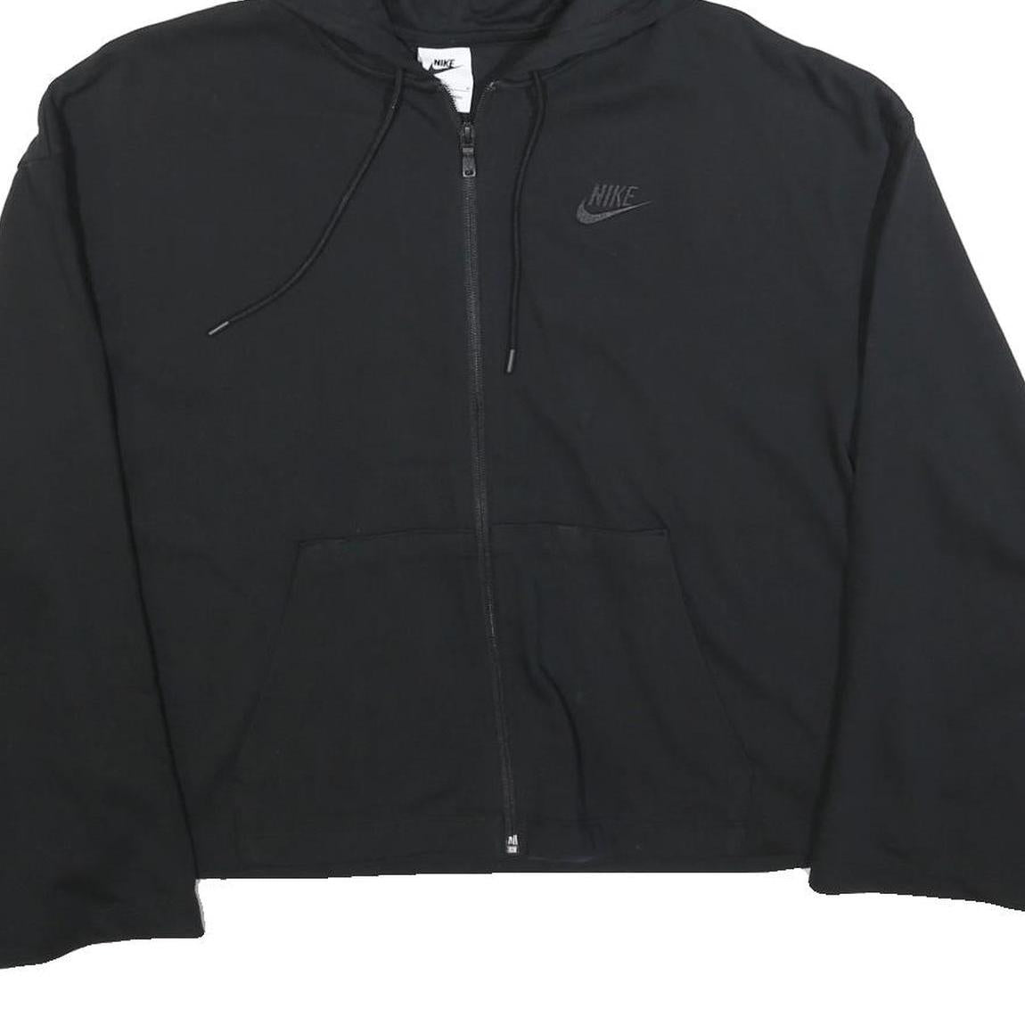 NIKE Womens Black Hoodie M Zip Up Casual Sports Sweatshirt