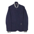 LACOSTE Mens Navy Blue Button Cotton Blend Jacket XS Jersey Cuffs Classic Fit
