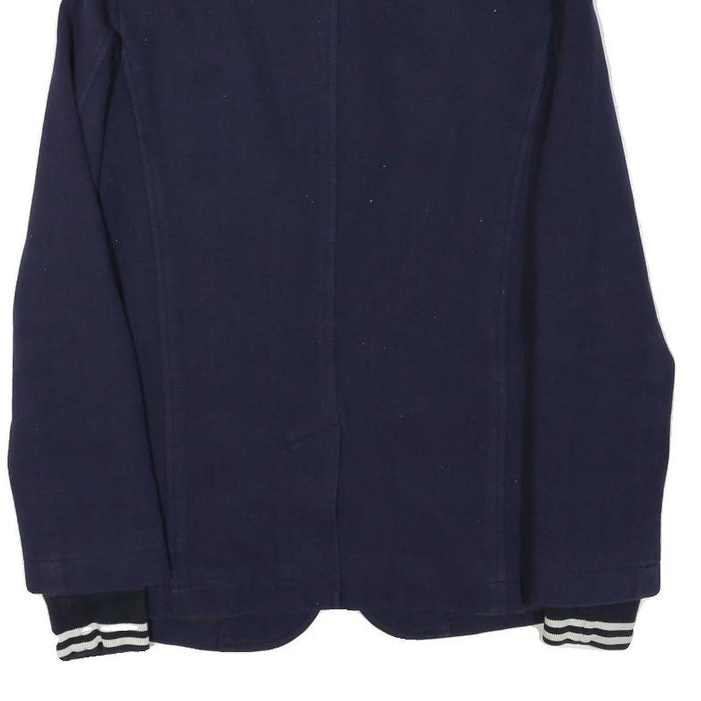LACOSTE Mens Navy Blue Button Cotton Blend Jacket XS Jersey Cuffs Classic Fit