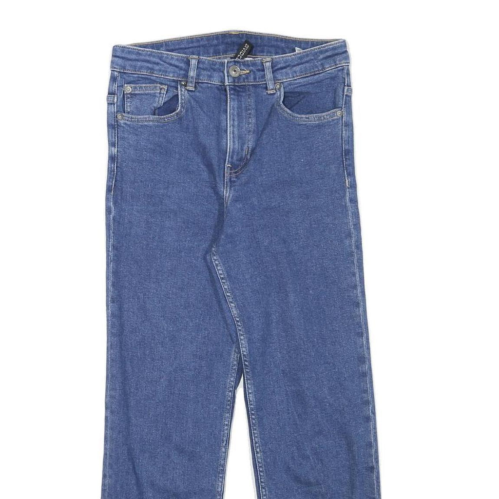 H&M Womens Blue Regular Straight Denim Light W27 L25 Zip Cotton Blend Jeans