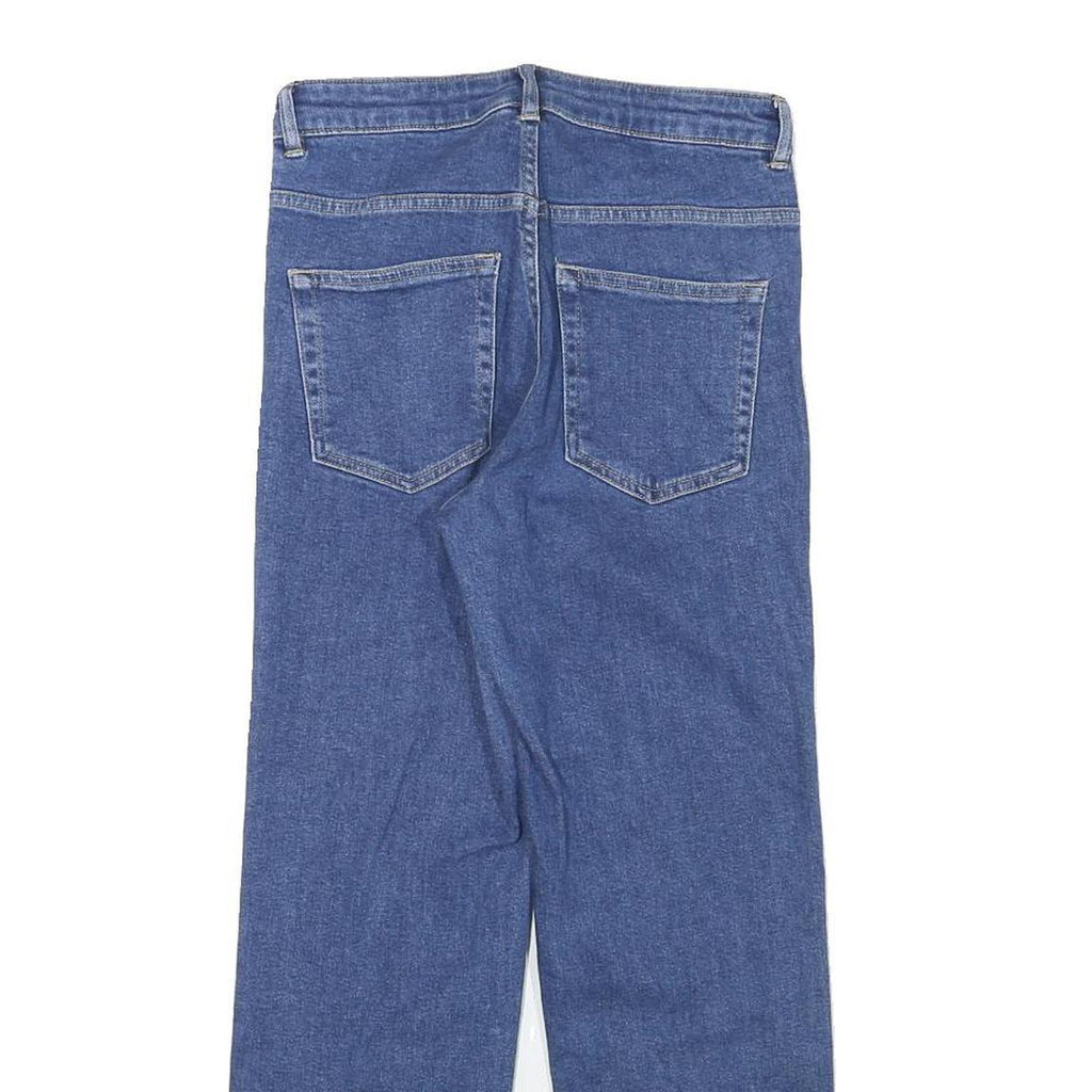 H&M Womens Blue Regular Straight Denim Light W27 L25 Zip Cotton Blend Jeans