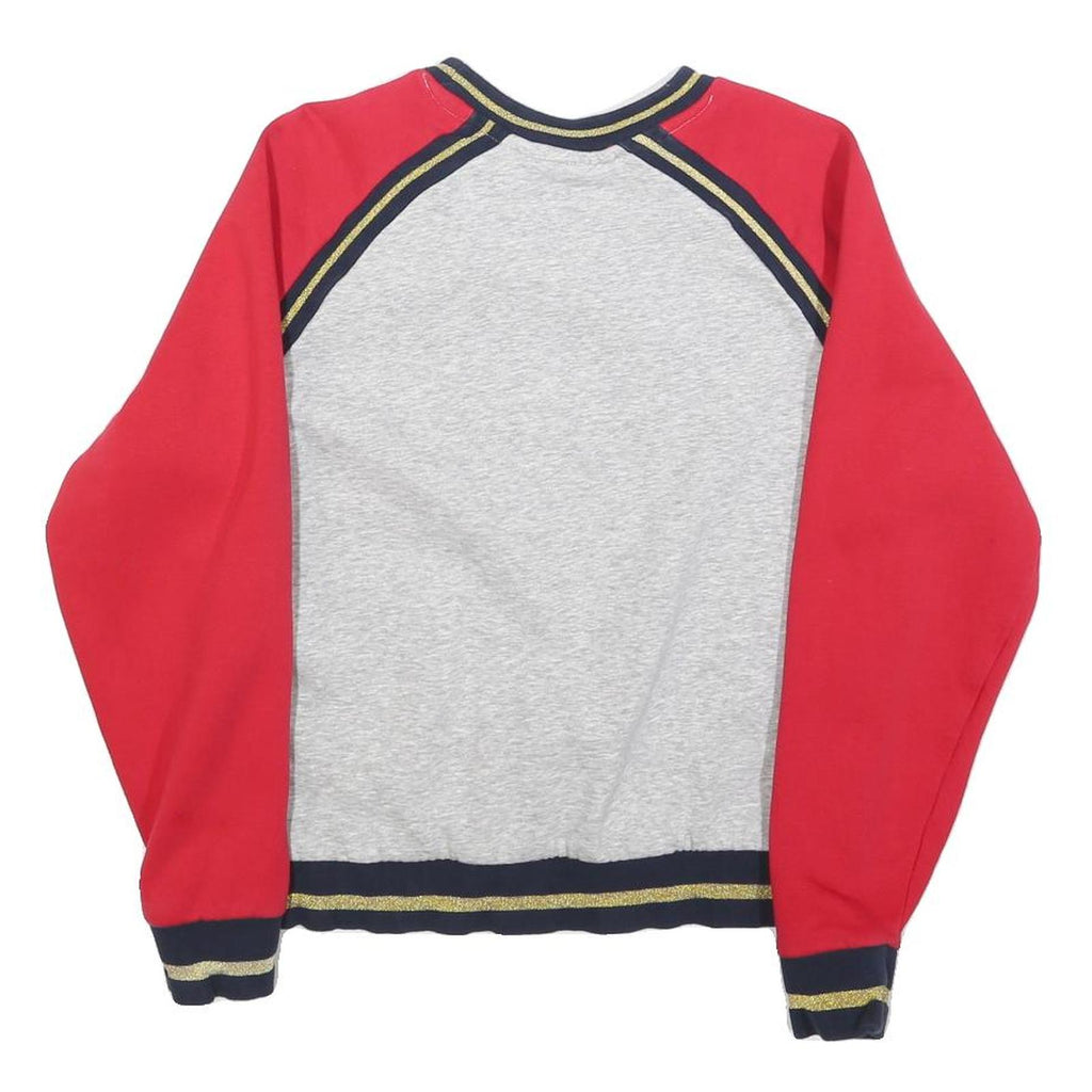 FILA Womens Grey & Red Logo Crew Neck Sweatshirt S Cotton Blend Casual Fit