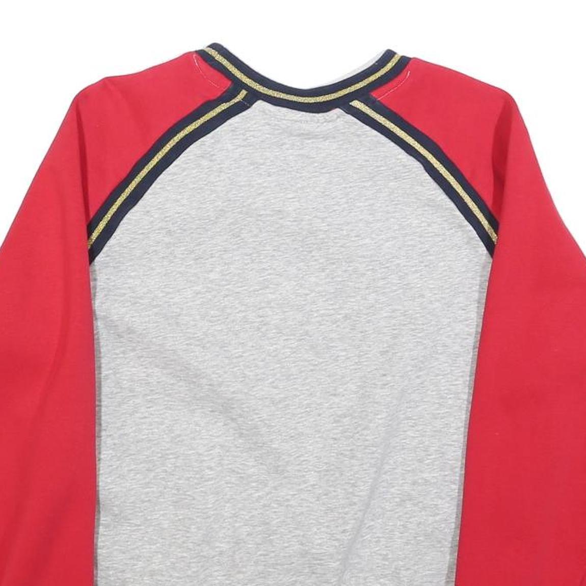 FILA Womens Grey & Red Logo Crew Neck Sweatshirt S Cotton Blend Casual Fit