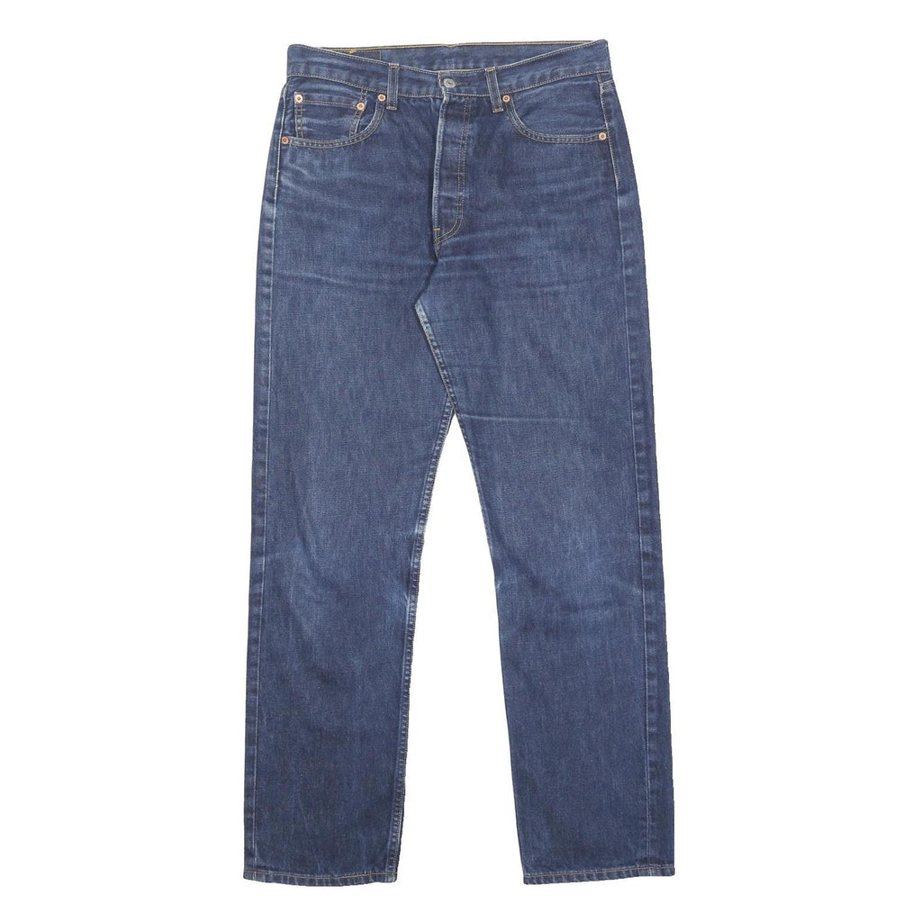 LEVI'S 501 Mens Jeans Blue Regular Straight Denim Medium W32 L32 Classic Cotton