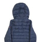 TOMMY HILFIGER Womens Navy Bomber Jacket XS Polyester Blend Plain Zip Hooded