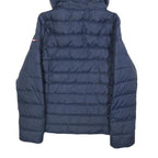 TOMMY HILFIGER Womens Navy Bomber Jacket XS Polyester Blend Plain Zip Hooded