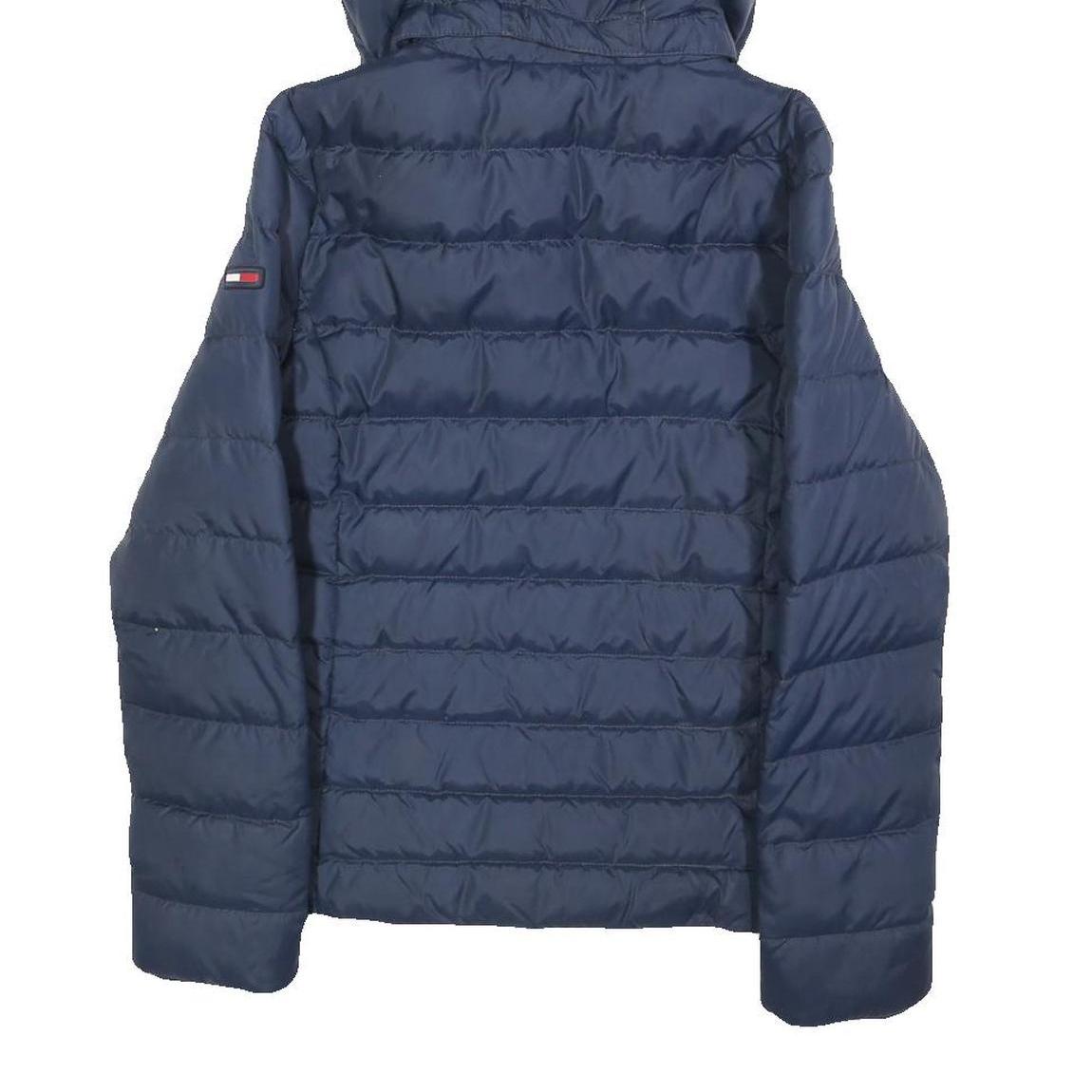 TOMMY HILFIGER Womens Navy Bomber Jacket XS Polyester Blend Plain Zip Hooded