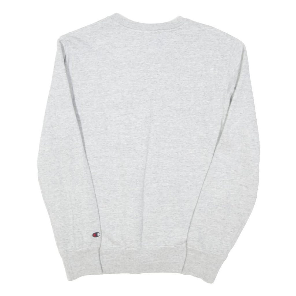 CHAMPION Mens Grey Cotton Blend Crew Neck S Logo Sweatshirt Pullover