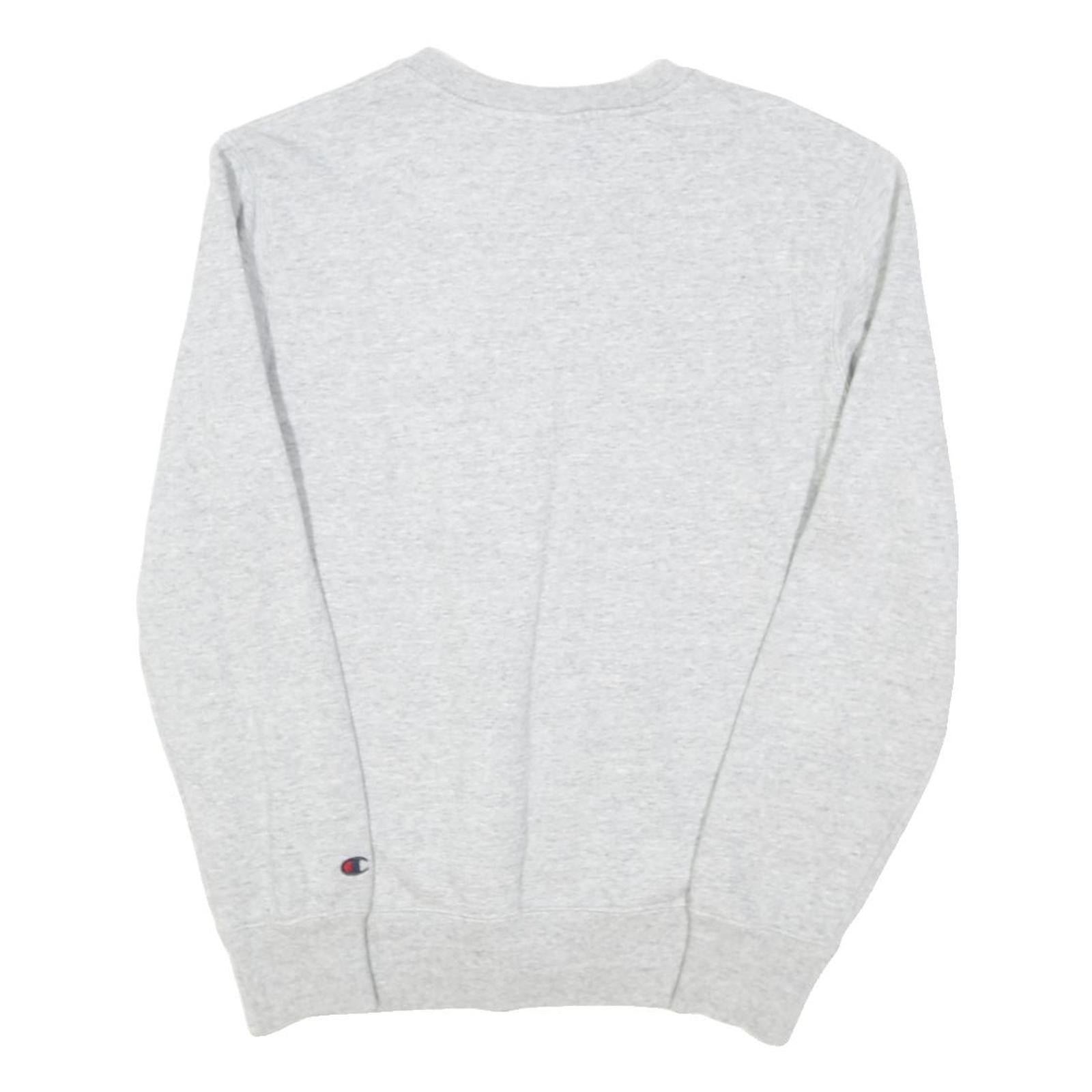 CHAMPION Mens Grey Cotton Blend Crew Neck S Logo Sweatshirt Pullover