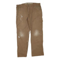DICKIES Mens Jeans Brown Regular Straight Denim W36 L29 Workwear Zip