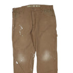 DICKIES Mens Jeans Brown Regular Straight Denim W36 L29 Workwear Zip