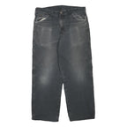 DICKIES Mens Cotton Blend Black Regular Straight Trousers W34 L26 Workwear