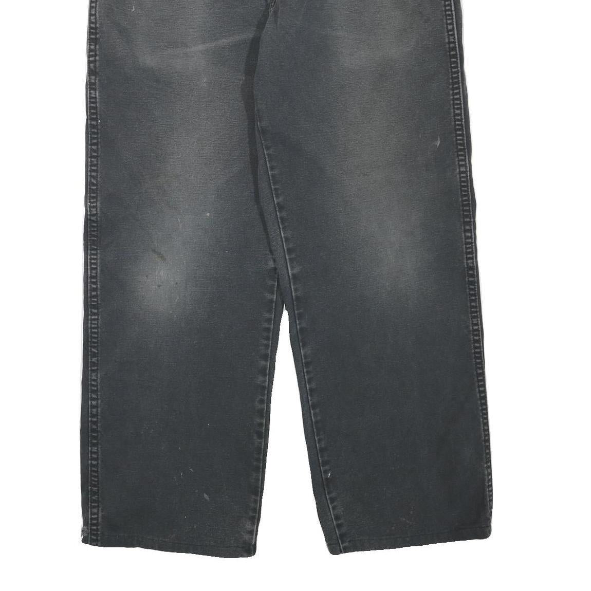 DICKIES Mens Cotton Blend Black Regular Straight Trousers W34 L26 Workwear