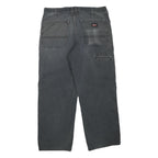 DICKIES Mens Cotton Blend Black Regular Straight Trousers W34 L26 Workwear