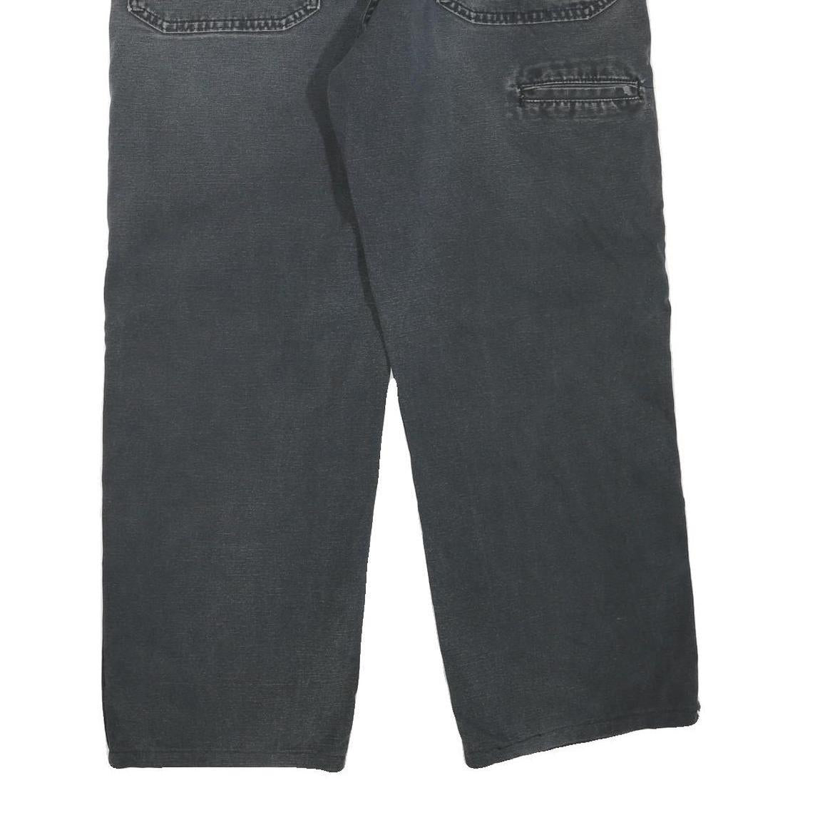 DICKIES Mens Cotton Blend Black Regular Straight Trousers W34 L26 Workwear