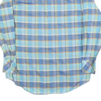 KARMAN Mens Blue Plaid Shirt L Cotton Blend Western Style Button Closure